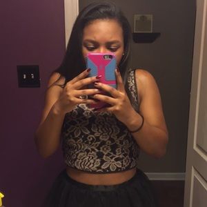 2 piece formal knee length top and skirt